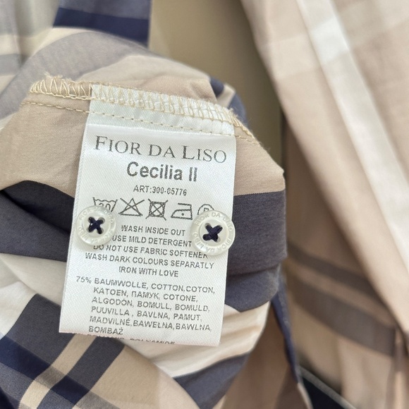 Fior da Liso Plaid Equestrian Long Sleeve Blouse - Picture 6 of 10